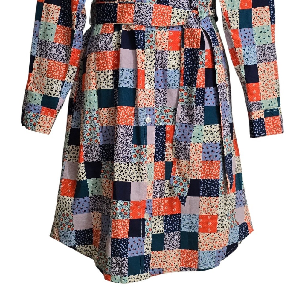 Lands' End Cotton Poplin Patchwork Button Front B… - image 4